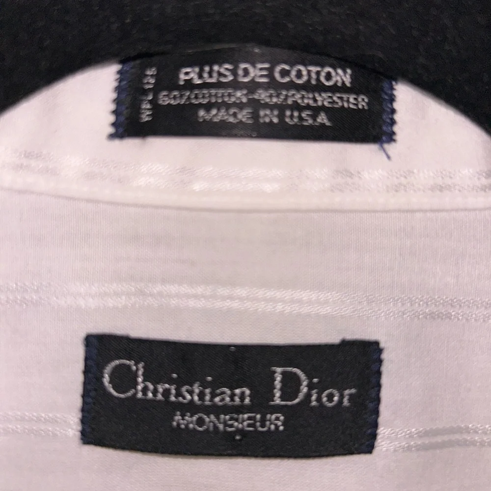 Christian Dior Monsieur Men’s White Dress Shirt with Subtle Stripe - Picture 5 of 11